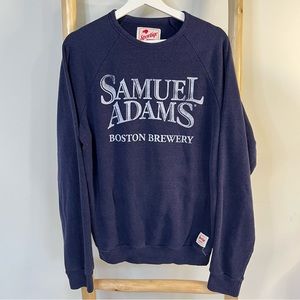 Samuel Adams Boston Brewery Navy Graphic CrewNeck Pullover Sweatshirt